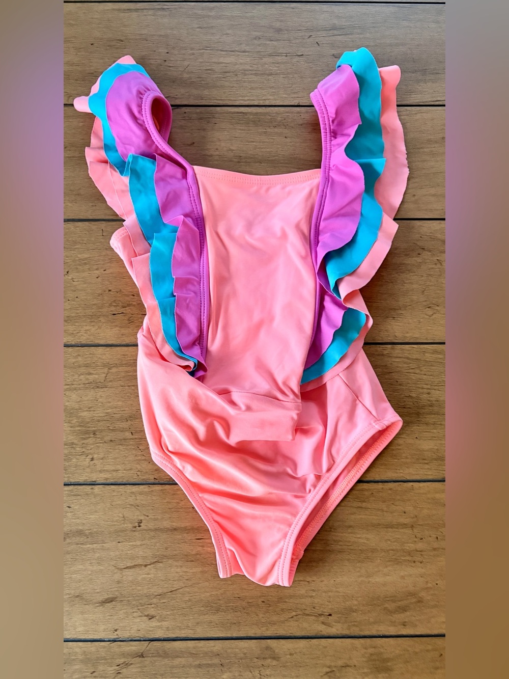 EUC Beach Lingo Girls Ruffle One-Piece Swimsuit, Size 4-5T